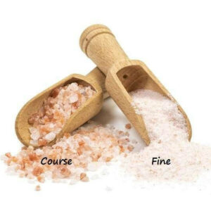 Pink Himalayan Salt Coarse and fine grain comparison