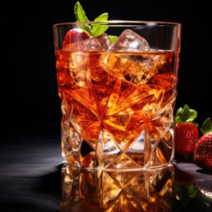 Glass of Bourbon with Strawberry