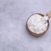 Tapioca Starch Powder (Tapioca flour) IN A WOODEN BOWL