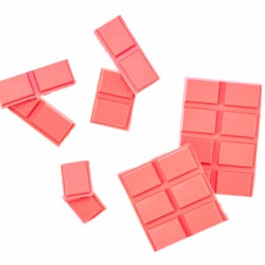pink chocolate bars on white background